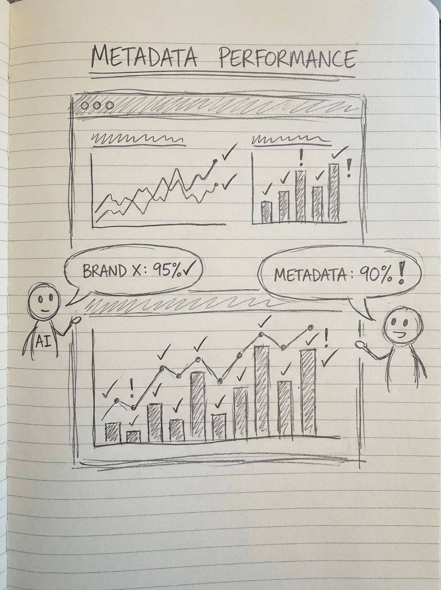 Simple notebook-style pencil doodle of an analytics dashboard with charts and small AI-related notes
